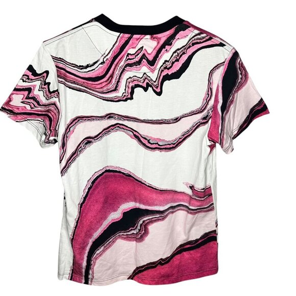 The Kooples Cotton Marble Print T-Shirt Pink & Black Short Sleeve Size‎ Small - Picture 4 of 7